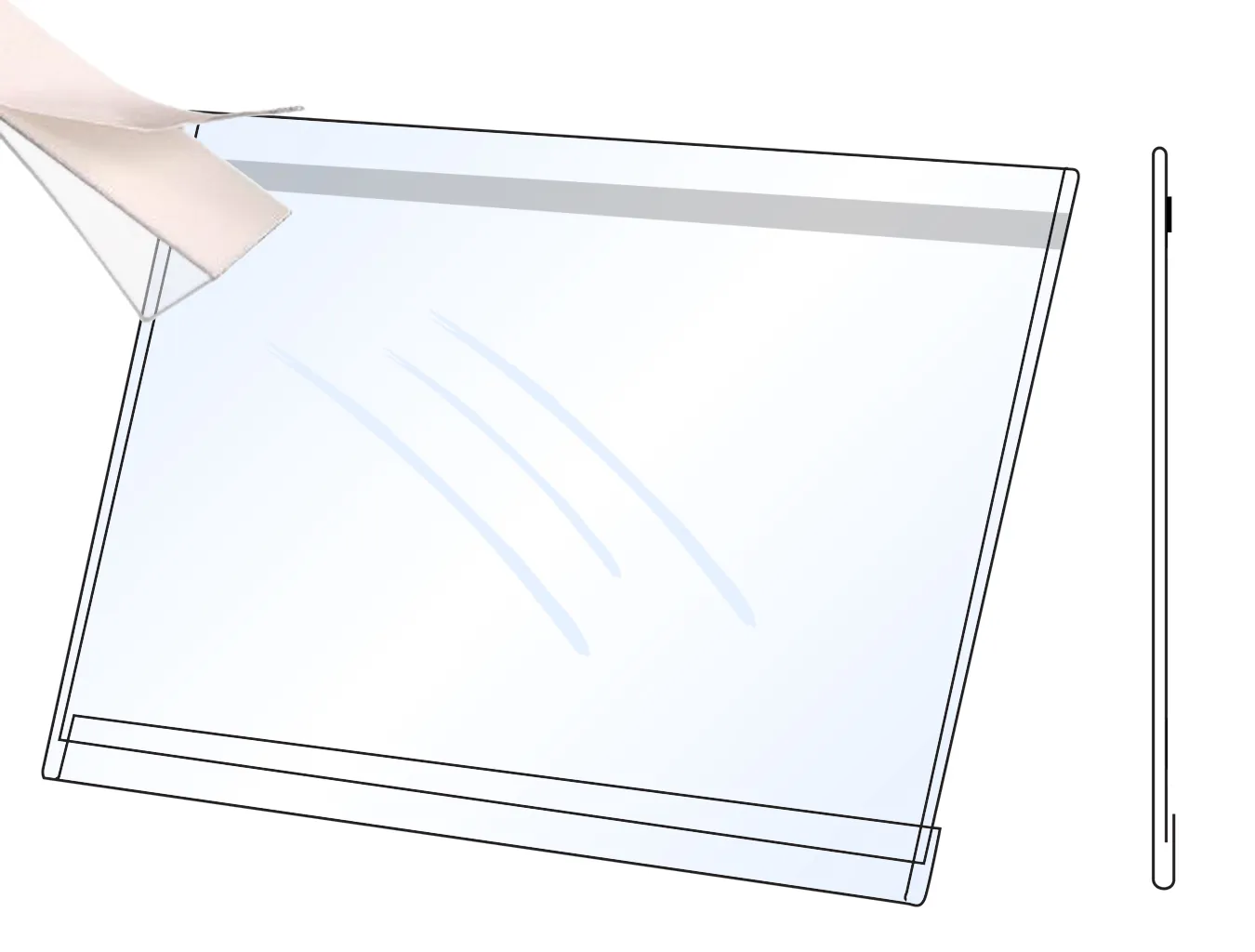 PVC Kapsa 1/2A4 tvar O na šířku Lesklý povrch Samolepící Pěnovka A-Z Reklama CZ