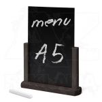 Dřevěný popisovatelný menu stojánek A5 - Černý