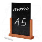 Dřevěný popisovatelný menu stojánek A5 - Světle hnědý