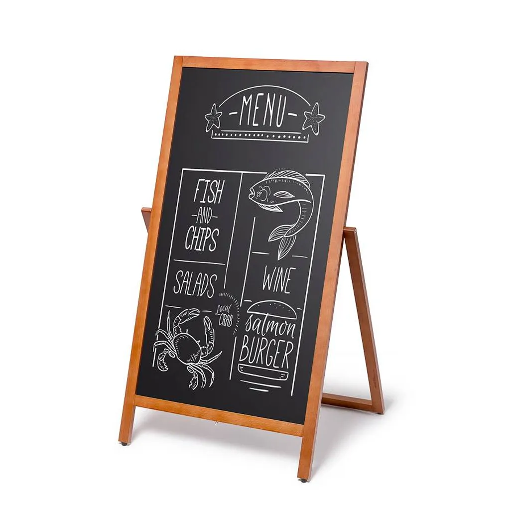 Dřevěné popisovatelné áčko Flip 49x89 cm - Světle hnědé A-Z Reklama CZ