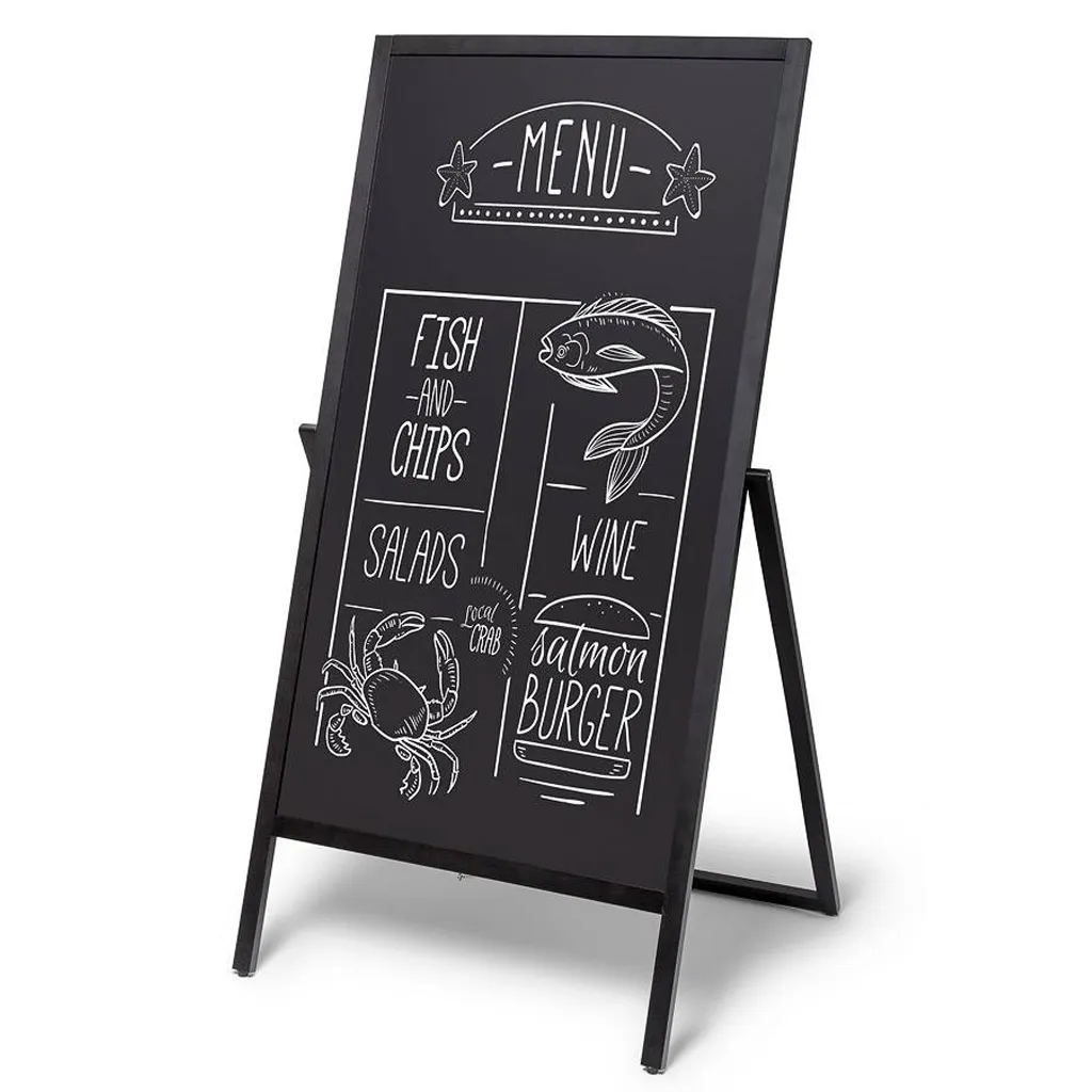 Dřevěné popisovatelné áčko Flip 62x114 cm - Černé A-Z Reklama CZ