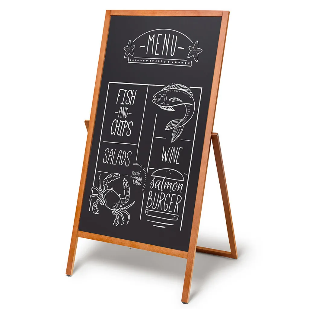 Dřevěné popisovatelné áčko Flip 62x114 cm - Světle hnědé A-Z Reklama CZ