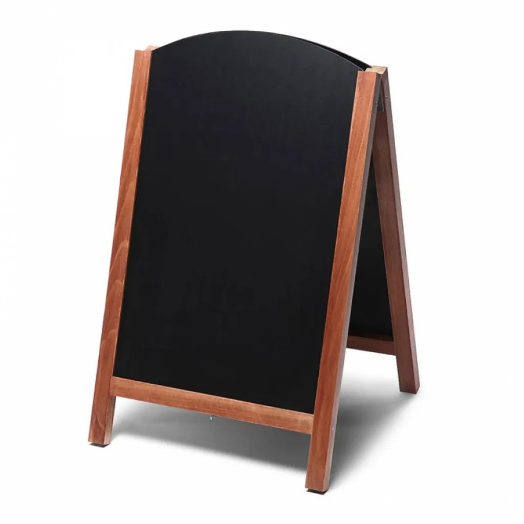 Dřevěný zaoblený poutač s křídovou tabulí 55x85 - světle hnědý A-Z Reklama CZ