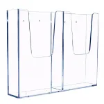 Akrylový zásobník na letáky 2x DL 1/3A4 vedle sebe na zeď