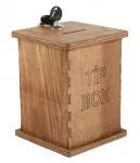 Dřevěný box na losy, kupony, sbírky a vizitky - Tmavě hnědý