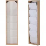Dřevěný nástěnný zásobník na A4 letáky 1x5 boxů - Přírodní A-Z Reklama CZ