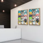 Dřevěný nástěnný zásobník na A4 letáky 1x5 boxů - Přírodní A-Z Reklama CZ