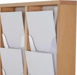 Dřevěný nástěnný zásobník na A4 letáky 4x5 boxů - Přírodní A-Z Reklama CZ