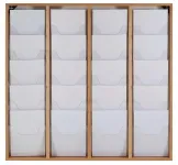 Dřevěný nástěnný zásobník na A4 letáky 4x5 boxů - Přírodní A-Z Reklama CZ