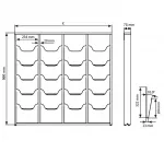 Dřevěný nástěnný zásobník na A4 letáky 4x5 boxů - Přírodní A-Z Reklama CZ
