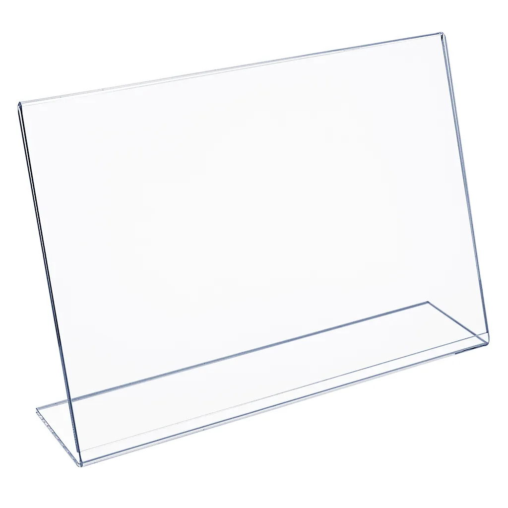 Plastový stojánek na 1 list - Tvar L vizitka na šířku A-Z Reklama CZ