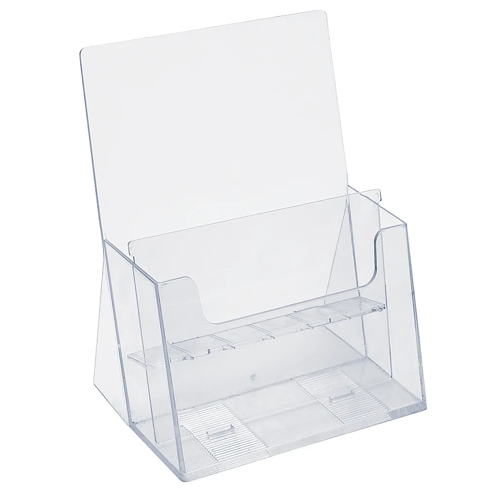 Plastový stojánek na letáky 2x A5 nad sebou stojací A-Z Reklama CZ