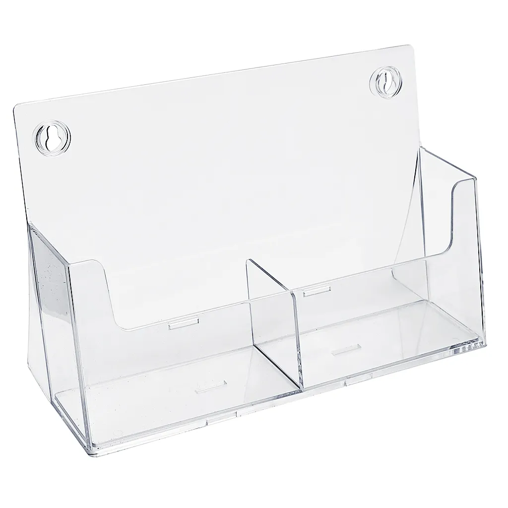 Plastový stojánek na letáky 2x A5 vedle sebe stojací A-Z Reklama CZ