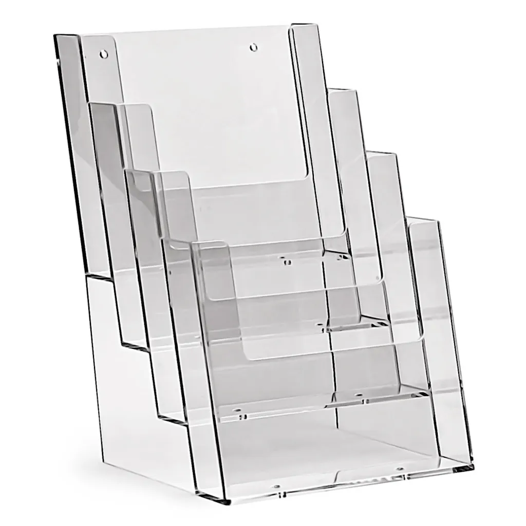 Plastový zásobník na letáky 4x A5 nad sebou stojací A-Z Reklama CZ