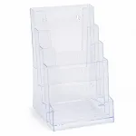 Plastový zásobník na letáky 4x A5 s menší kapsou navíc