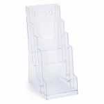 Plastový zásobník na letáky 4x DL 1/3A4 s kapsou na vizitky A-Z Reklama CZ