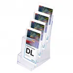 Plastový zásobník na letáky 4x DL 1/3A4 s kapsou na vizitky A-Z Reklama CZ