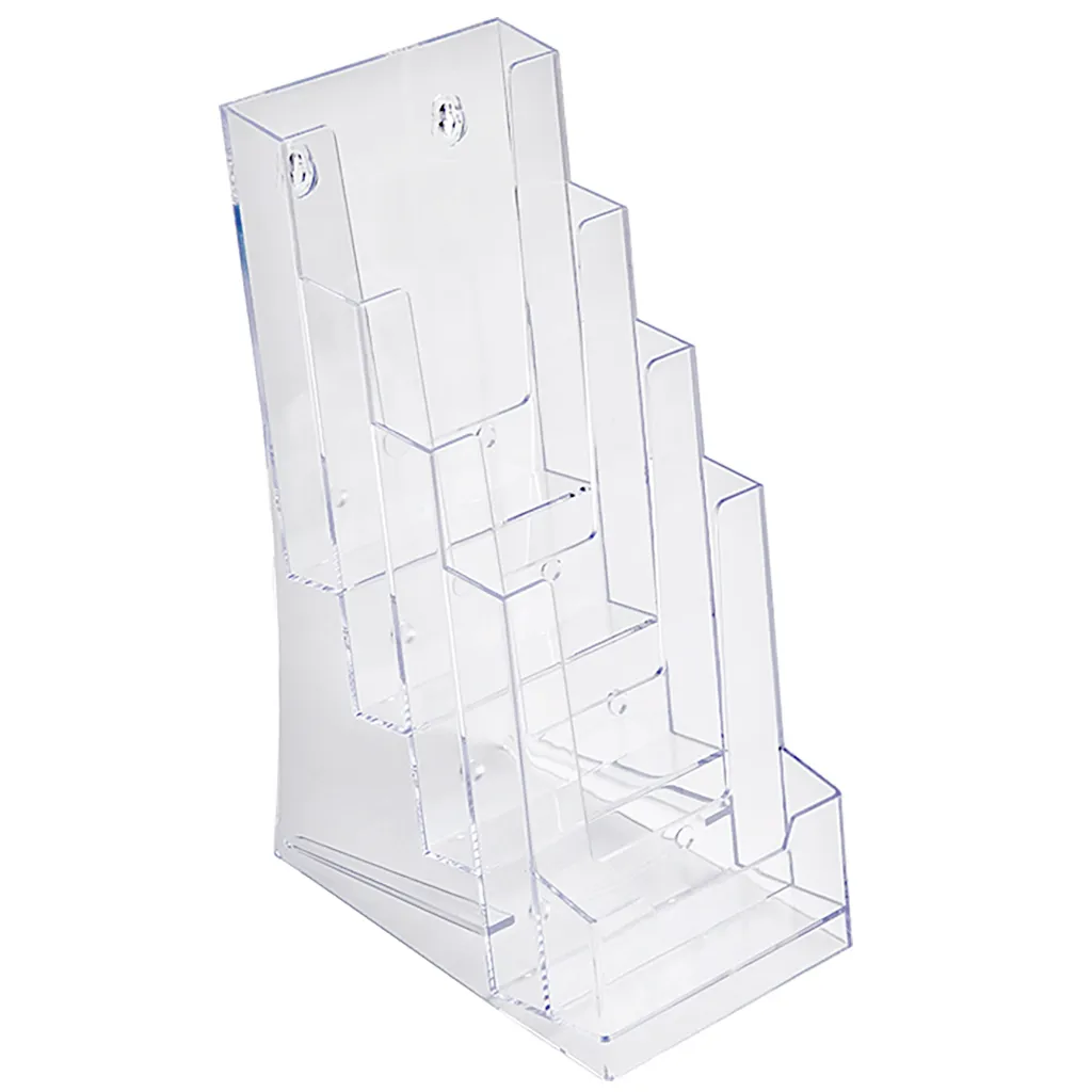 Plastový zásobník na letáky 4x DL 1/3A4 s kapsou na vizitky A-Z Reklama CZ