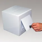 Uzamykatelný Box na peněžní dary, losy a vizitky - Bílý A-Z Reklama CZ