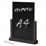 Dřevěný popisovatelný menu stojánek A4 - Černý