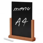 Dřevěný popisovatelný menu stojánek A4 - Světle hnědý