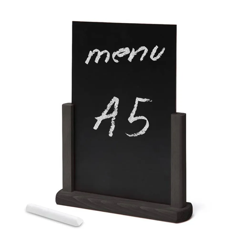 Dřevěný popisovatelný menu stojánek A5 - Černý A-Z Reklama CZ