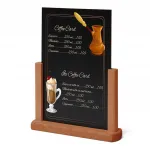 Dřevěný popisovatelný menu stojánek A5 - Světle hnědý A-Z Reklama CZ
