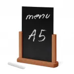 Dřevěný popisovatelný menu stojánek A5 - Světle hnědý
