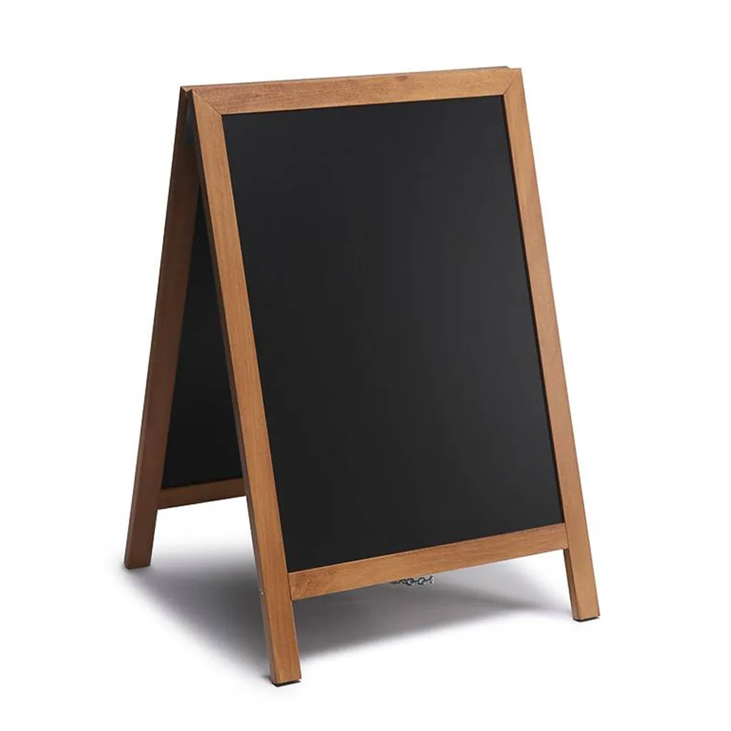 Dřevěný poutač s křídovou tabulí 55x85 - světle hnědý A-Z Reklama CZ