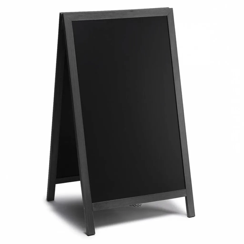 Dřevěný poutač s křídovou tabulí 68x120 - černý A-Z Reklama CZ
