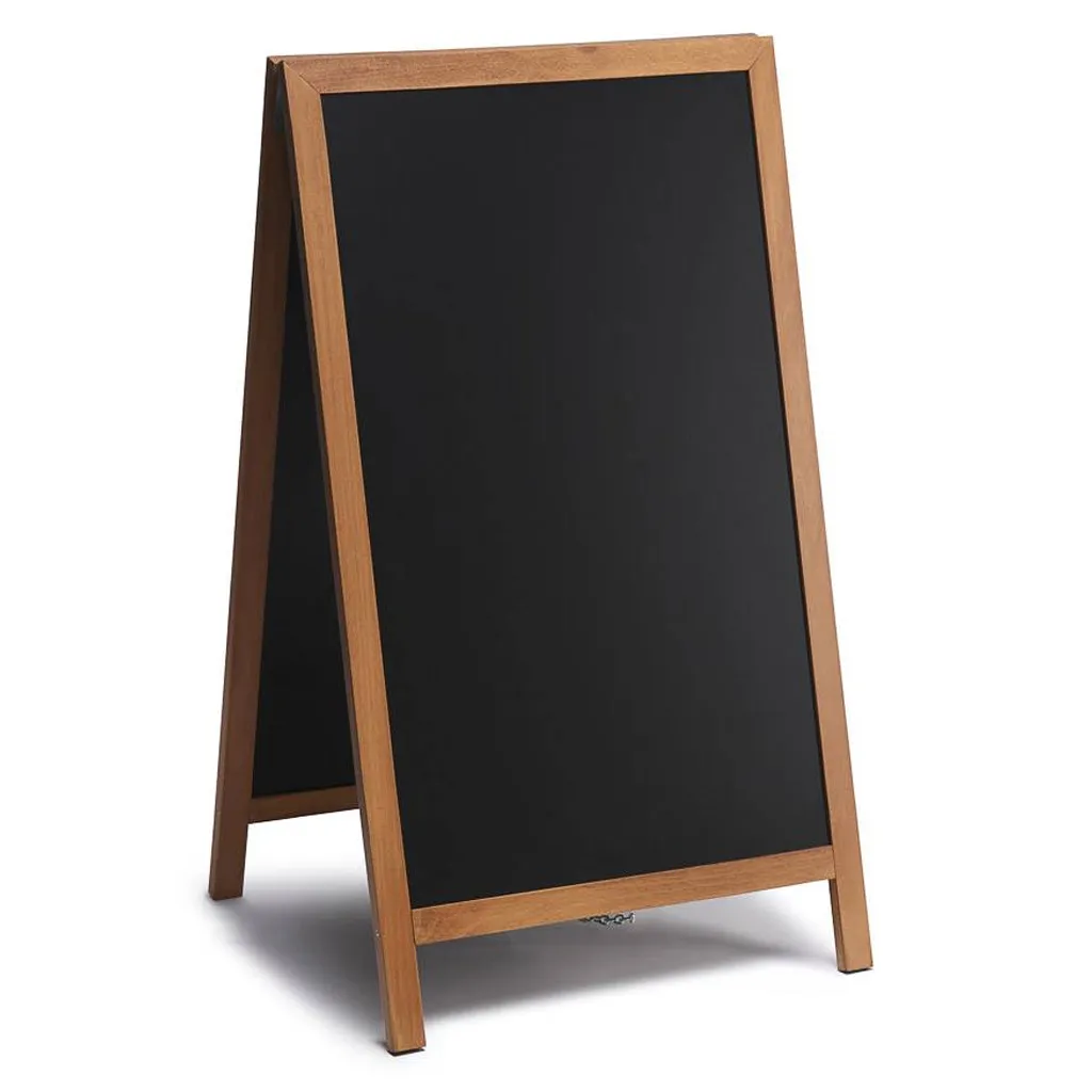 Dřevěný poutač s křídovou tabulí 68x120 - světle hnědý A-Z Reklama CZ