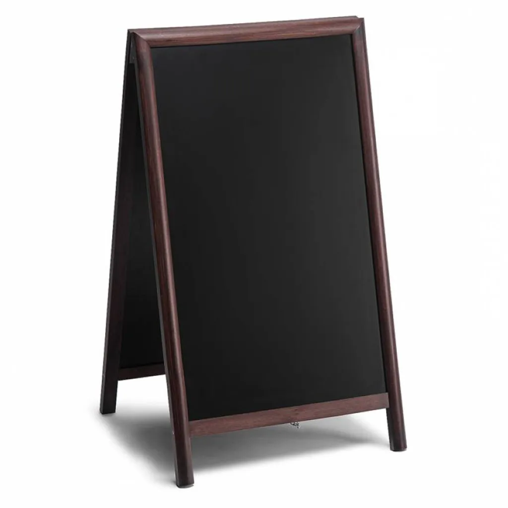 Dřevěný poutač s křídovou tabulí 68x120 - tmavě hnědý A-Z Reklama CZ