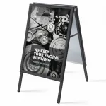 Reklamní stojan Áčko na plakáty A1 - ostrý roh - Černé