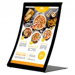 Zakřivený stojánek s magnetickým rámem A4 - Černý