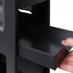 Kovový volně stojící odolný popelník s košem - Černý A-Z Reklama CZ