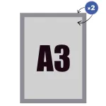 Magnetický rámeček na skleněné plochy A3 - Stříbrný A-Z Reklama CZ
