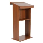 Řečnický pult s úchytem banneru - Tmavě hnědý A-Z Reklama CZ