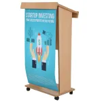 Řečnický pult s úchytem banneru - Tmavě hnědý A-Z Reklama CZ