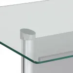 Řečnický pult se skleněným stolkem a čelním panelem - Stříbrná základna A-Z Reklama CZ