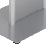 Řečnický pult se skleněným stolkem a čelním panelem - Stříbrná základna A-Z Reklama CZ