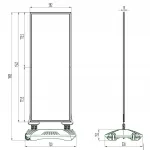 Venkovní stojan Windtalker WindPro 559x1524 mm - Černý A-Z Reklama CZ