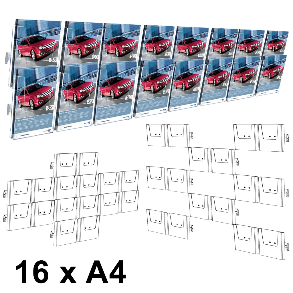 Cocktail Brochure Wall držák na letáky - set 16x A4 A-Z Reklama CZ