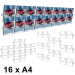 Cocktail Brochure Wall držák na letáky - set 4x A4 A-Z Reklama CZ