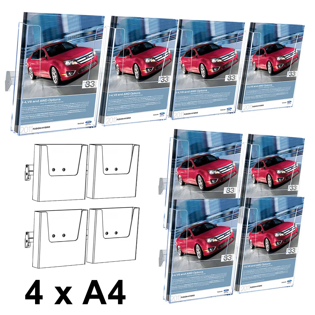 Cocktail Brochure Wall držák na letáky - set 4x A4 A-Z Reklama CZ