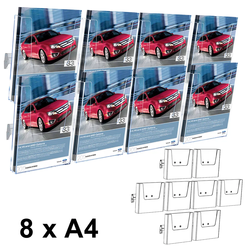 Cocktail Brochure Wall držák na letáky - set 8x A4 A-Z Reklama CZ