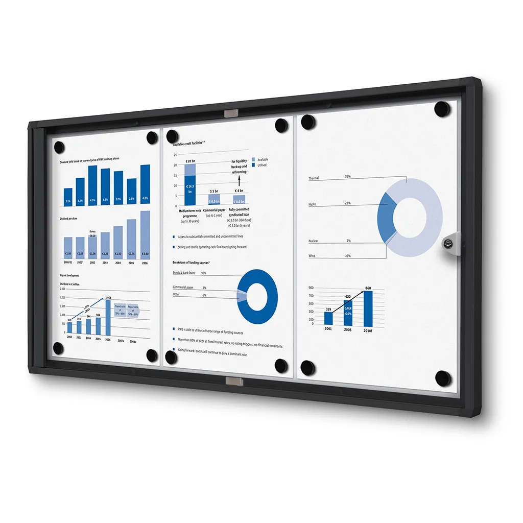 Informační Vitrína interiérová - 3xA4 - Černý rám A-Z Reklama CZ
