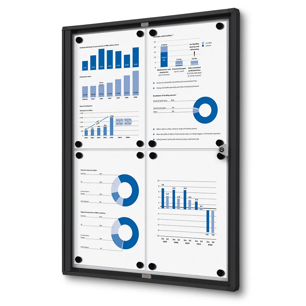 Informační Vitrína interiérová - 4xA4 - Černý rám A-Z Reklama CZ