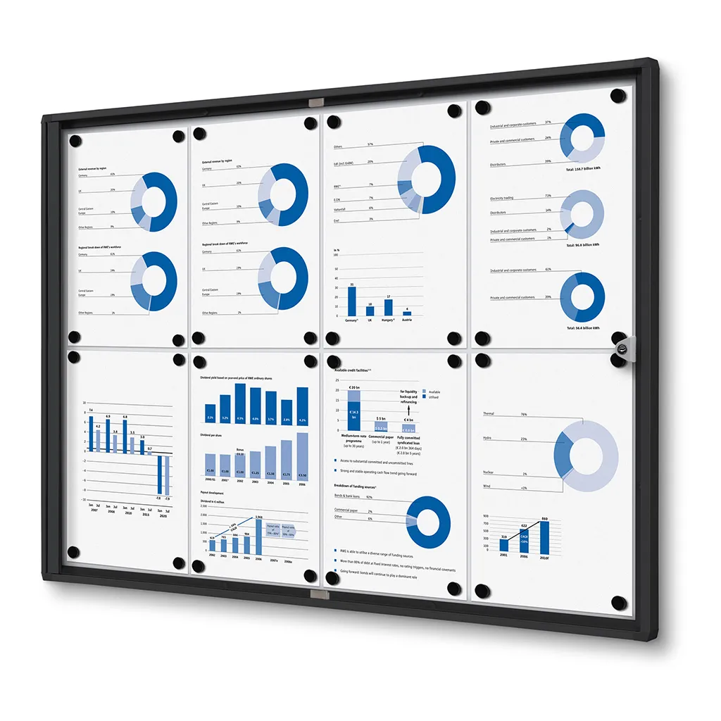 Informační Vitrína interiérová - 8xA4 - Černý rám A-Z Reklama CZ
