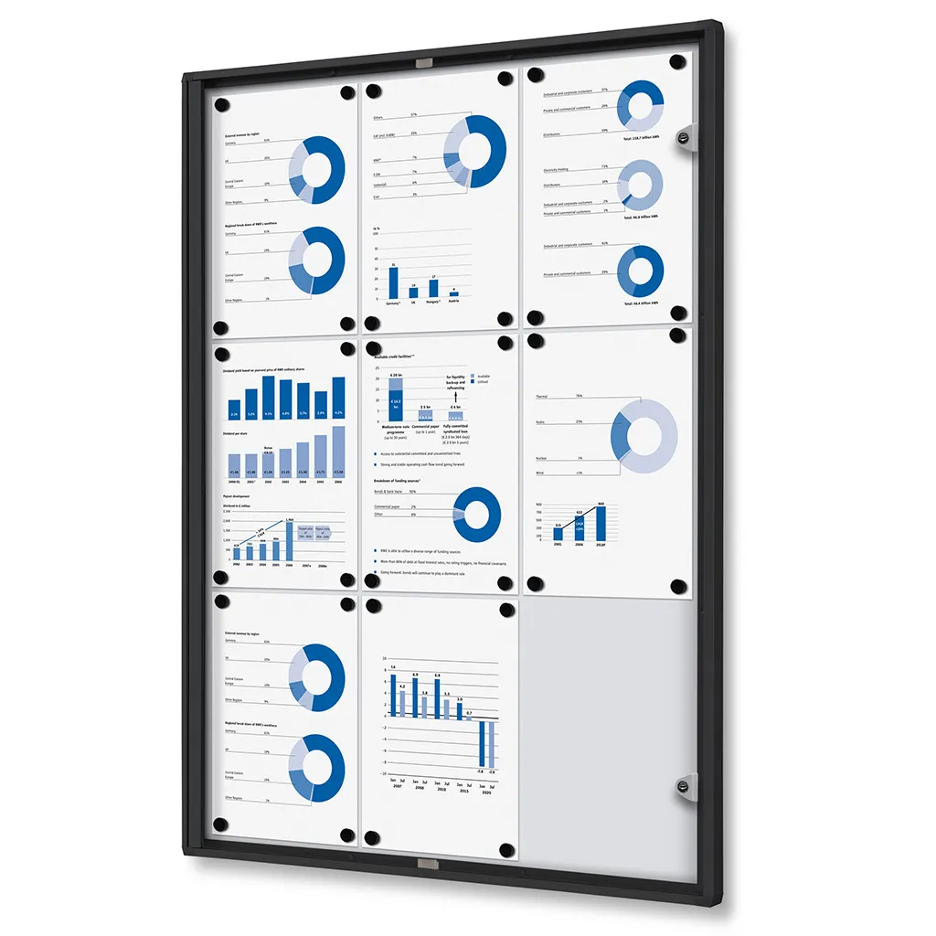 Informační Vitrína interiérová - 9xA4 - Černý rám A-Z Reklama CZ