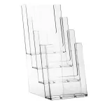 Plastový zásobník na letáky 4x DL 1/3A4 nad sebou stojací